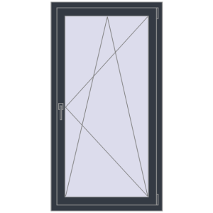 Buy Tilt-and-Turn 800x1500 mm REHAU OPTIMUM EURO-DESIGN 70 ANTHRACITE_GREY_STRUKTURAL two-sided