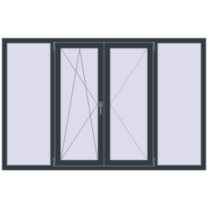 Buy Tilt-and-Turn 2000x1295 mm REHAU OPTIMUM EURO-DESIGN 70 ANTHRACITE_GREY_STRUKTURAL two-sided