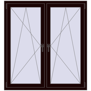 Zamów teraz Okna skrzydłowe 1305x1415 mm REHAU ENERGY-SAVING SYNEGO MD CHOCOLATE_BROWN dwustronny