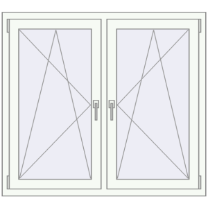 Buy Tilt-and-Turn 1200x1100 mm REHAU ENERGY-SAVING SYNEGO MD RAL 9016 Traffic white two-sided