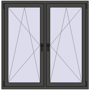 Zamów teraz Okna skrzydłowe 1350x1370 mm REHAU ENERGY-SAVING SYNEGO MD BASALT_GREY dwustronny