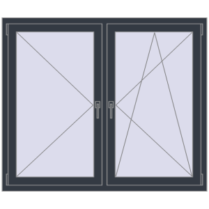 Buy Tilt-and-Turn 1440x1220 mm REHAU OPTIMUM EURO-DESIGN 70 ANTHRACITE_GREY_STRUKTURAL two-sided