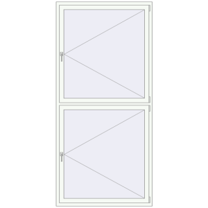 Buy Tilt-and-Turn 1250x2660 mm REHAU OPTIMUM EURO-DESIGN 70 RAL 9016 Traffic white two-sided