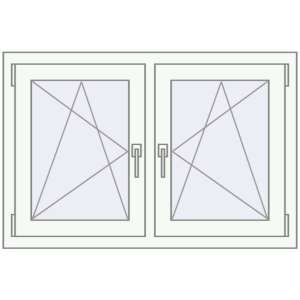 Okno plastikowe 1065x710 mm Dwuskrzydłowe. Widok od środka Zamów teraz Okna skrzydłowe 1065x710 mm REHAU ENERGY-SAVING SYNEGO MD ANTHRACITE_GREY_STRUKTURAL zewnętrzny