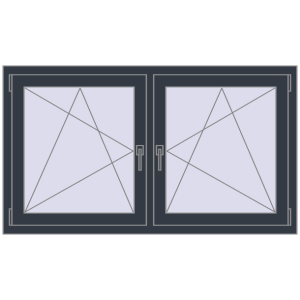 Buy Tilt-and-Turn 1400x800 mm REHAU OPTIMUM EURO-DESIGN 70 ANTHRACITE_GREY_STRUKTURAL two-sided
