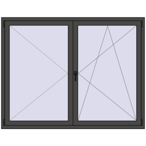 Buy Tilt-and-Turn 1800x1400 mm REHAU ENERGY-SAVING SYNEGO MD BASALT_GREY two-sided
