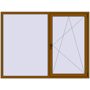 Buy Tilt-and-Turn 2000x1500 mm REHAU ENERGY-SAVING SYNEGO MD GOLDEN OAK two-sided