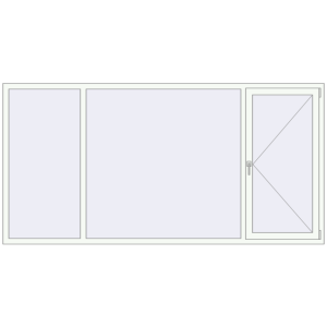 Buy Tilt-and-Turn 2800x1400 mm REHAU ENERGY-SAVING SYNEGO MD RAL 9016 Traffic white two-sided