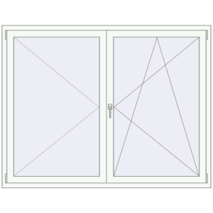 Buy Tilt-and-Turn 1800x1400 mm REHAU ENERGY-SAVING SYNEGO MD RAL 9016 Traffic white two-sided