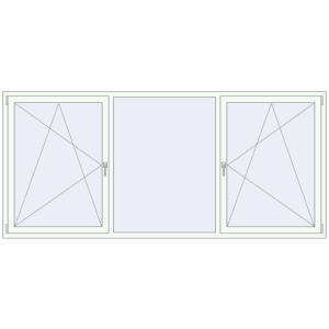Buy Tilt-and-Turn 2860x1300 mm REHAU OPTIMUM EURO-DESIGN 70 RAL 9016 Traffic white two-sided