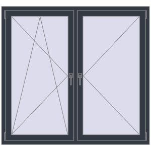 Buy Tilt-and-Turn 1500x1400 mm REHAU OPTIMUM EURO-DESIGN 70 ANTHRACITE_GREY_STRUKTURAL two-sided