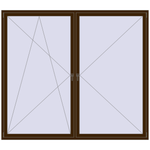 Buy Tilt-and-Turn 2500x2200 mm REHAU ENERGY-SAVING SYNEGO MD DARK_OAK two-sided