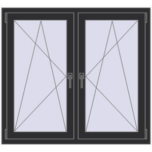 Buy Tilt-and-Turn 1200x1100 mm REHAU OPTIMUM EURO-DESIGN 70 ANTHRACITE_GREY_GLATT two-sided