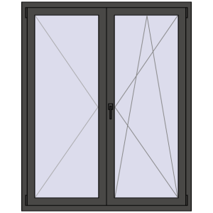 Buy Tilt-and-Turn 1300x1600 mm REHAU ENERGY-SAVING SYNEGO MD BASALT_GREY two-sided