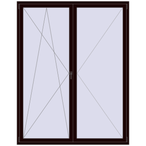 Plastic window 1800x2300 mm Single-leaf. View from inside Buy Tilt-and-Turn 1800x2300 mm REHAU ENERGY-SAVING SYNEGO MD CHOCOLATE_BROWN two-sided