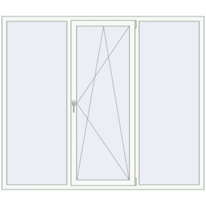 Buy Tilt-and-Turn 2100x1800 mm REHAU OPTIMUM EURO-DESIGN 70 RAL 9016 Traffic white two-sided