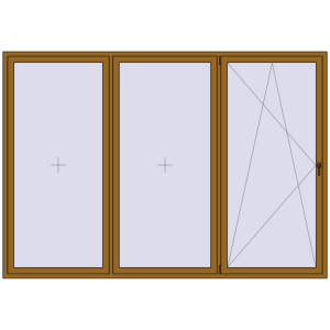 Buy Tilt-and-Turn 3000x2100 mm REHAU ENERGY-SAVING SYNEGO MD LIGHT_OAK two-sided