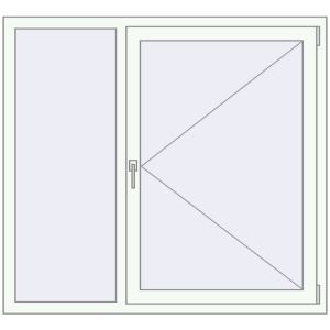 Buy Tilt-and-Turn 1360x1250 mm REHAU OPTIMUM EURO-DESIGN 70 RAL 9016 Traffic white two-sided
