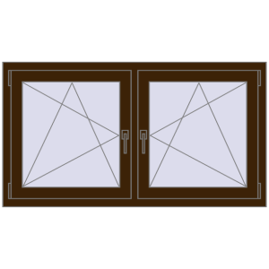 Zamów teraz Okna skrzydłowe 1440x740 mm REHAU ENERGY-SAVING SYNEGO MD DARK_OAK dwustronny