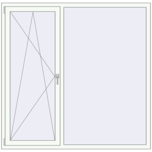 Buy Tilt-and-Turn 1735x1700 mm REHAU OPTIMUM EURO-DESIGN 70 RAL 9016 Traffic white two-sided
