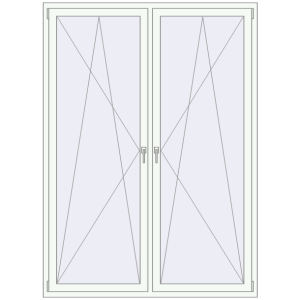 Buy Tilt-and-Turn 1600x2200 mm REHAU ENERGY-SAVING SYNEGO MD RAL 9016 Traffic white two-sided
