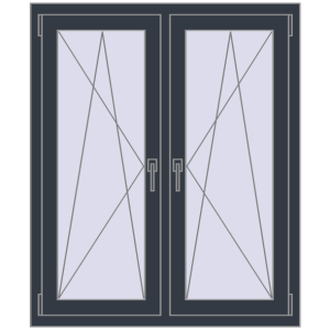 Zamów teraz Okna skrzydłowe 1005x1220 mm REHAU ENERGY-SAVING SYNEGO MD ANTHRACITE_GREY_STRUKTURAL dwustronny