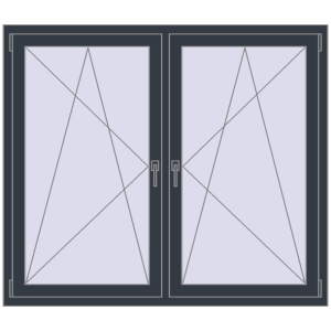 Zamów teraz Okna skrzydłowe 1455x1310 mm REHAU ENERGY-SAVING SYNEGO MD ANTHRACITE_GREY_STRUKTURAL dwustronny