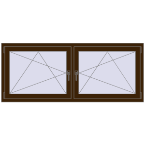 Zamów teraz Okna skrzydłowe 1830x740 mm REHAU ENERGY-SAVING SYNEGO MD DARK_OAK dwustronny