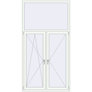 Buy Tilt-and-Turn 1230x2330 mm REHAU OPTIMUM EURO-DESIGN 70 RAL 9016 Traffic white two-sided