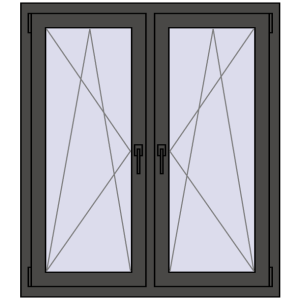 Zamów teraz Okna skrzydłowe 1080x1175 mm REHAU ENERGY-SAVING SYNEGO MD BASALT_GREY dwustronny