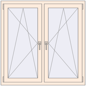 Zamów teraz Okna skrzydłowe 1150x1200 mm REHAU OPTIMUM EURO-DESIGN 70 CREAME_WHITE_50L-2 dwustronny