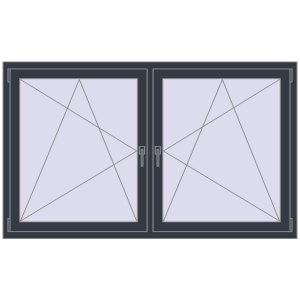 Zamów teraz Okna skrzydłowe 1785x1055 mm REHAU ENERGY-SAVING SYNEGO MD ANTHRACITE_GREY_STRUKTURAL dwustronny