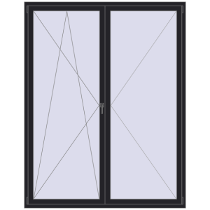 Buy Tilt-and-Turn 1800x2300 mm REHAU ENERGY-SAVING SYNEGO MD BLACK_ULTI-MATT two-sided