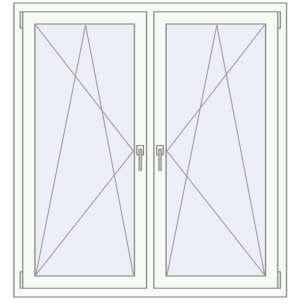 Buy Tilt-and-Turn 1300x1400 mm REHAU OPTIMUM EURO-DESIGN 70 RAL 9016 Traffic white two-sided