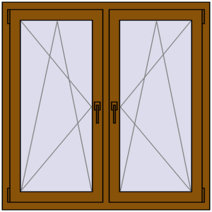 Buy Tilt-and-Turn 1150x1150 mm REHAU OPTIMUM EURO-DESIGN 70 GOLDEN OAK two-sided