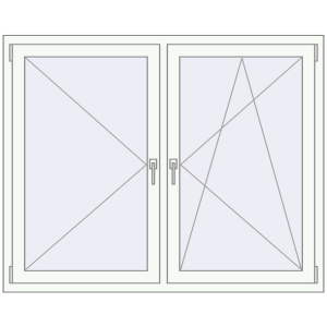 Buy Tilt-and-Turn 1450x1200 mm REHAU OPTIMUM EURO-DESIGN 70 RAL 9016 Traffic white two-sided