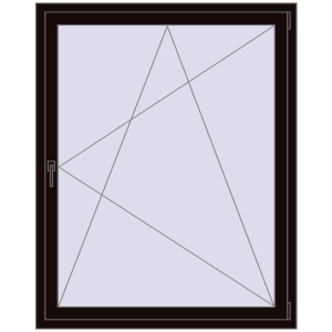 Buy Tilt-and-Turn 1200x1500 mm REHAU OPTIMUM EURO-DESIGN 70 BLACK_BROWN two-sided