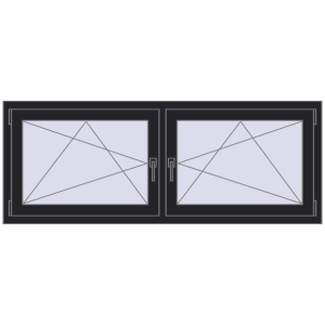 Zamów teraz Okna skrzydłowe 1740x635 mm REHAU ENERGY-SAVING SYNEGO MD BLACK_ULTI-MATT dwustronny