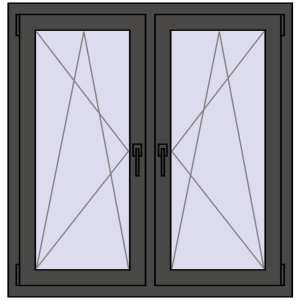 Zamów teraz Okna skrzydłowe 1095x1085 mm REHAU ENERGY-SAVING SYNEGO MD BASALT_GREY dwustronny