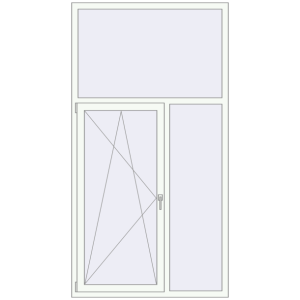 Buy Tilt-and-Turn 1240x2330 mm REHAU OPTIMUM EURO-DESIGN 70 RAL 9016 Traffic white two-sided