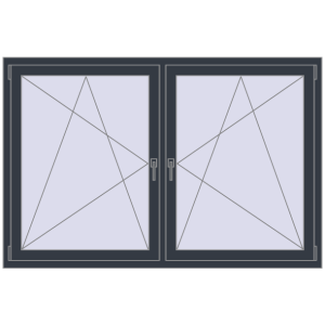 Zamów teraz Okna skrzydłowe 1785x1160 mm REHAU ENERGY-SAVING SYNEGO MD ANTHRACITE_GREY_STRUKTURAL dwustronny