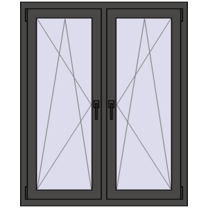 Okno plastikowe 1050x1310 mm Dwuskrzydłowe. Widok od środka Zamów teraz Okna skrzydłowe 1050x1310 mm REHAU ENERGY-SAVING SYNEGO MD BASALT_GREY dwustronny
