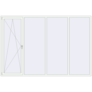 Buy Tilt-and-Turn 3000x2000 mm REHAU OPTIMUM EURO-DESIGN 70 RAL 9016 Traffic white two-sided