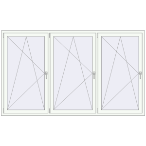 Buy Tilt-and-Turn 2440x1450 mm REHAU OPTIMUM EURO-DESIGN 70 RAL 9016 Traffic white two-sided