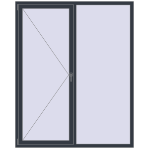 Okno plastikowe 1650x2040 mm Dwuskrzydłowe. Widok od środka Zamów teraz Okna skrzydłowe 1650x2040 mm REHAU ENERGY-SAVING SYNEGO MD ANTHRACITE_GREY_STRUKTURAL dwustronny