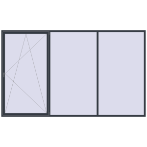 Buy Tilt-and-Turn 4000x2400 mm REHAU OPTIMUM EURO-DESIGN 70 ANTHRACITE_GREY_STRUKTURAL two-sided