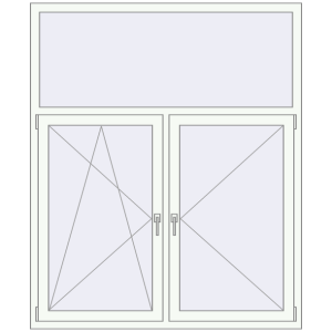 Buy Tilt-and-Turn 1500x1800 mm REHAU OPTIMUM EURO-DESIGN 70 RAL 9016 Traffic white two-sided