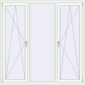 Buy Tilt-and-Turn 1800x1800 mm REHAU BRILLANT DESIGN RAL 9016 Traffic white two-sided