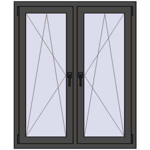 Zamów teraz Okna skrzydłowe 1065x1250 mm REHAU ENERGY-SAVING SYNEGO MD BASALT_GREY dwustronny