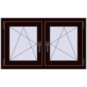 Buy Tilt-and-Turn 1000x600 mm REHAU OPTIMUM EURO-DESIGN 70 CHOCOLATE_BROWN two-sided